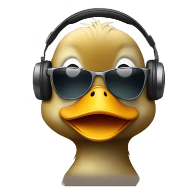 Duck with sunglasses and headphones sticker