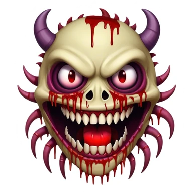 Scary exe sewerslvt monster scp with long teeth blood face glitch eyes glitch mouth  sticker