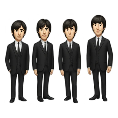 the Beatles four guys sticker