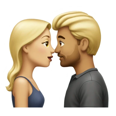 Kiss man and woman blonde sticker