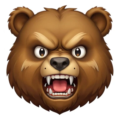Angry bear head sticker
