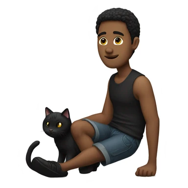 men with black cat in his knee sticker