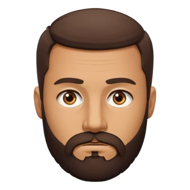 man, short hair, brown eyes, full beard, frowned eyes sticker