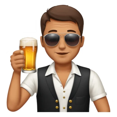 drunk man with a glass of beer sticker