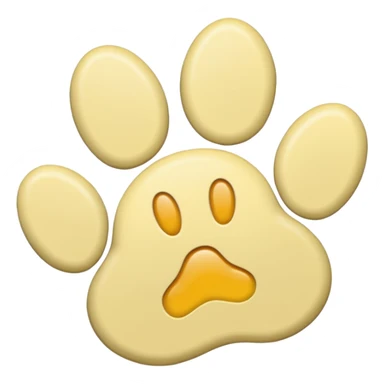 a pastel yellow pawprint sticker