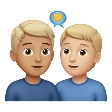 Two boys having a conversation looking at each other. sticker