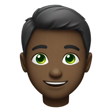 happy boy looking at viewer with green eyes  sticker