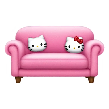 fuzzy pink hello kitty couch  sticker