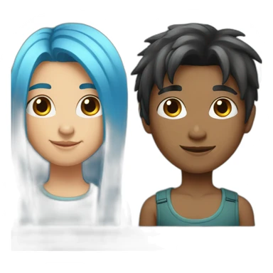 boy-with-blue-hair-and-girl-with-black-straight-long-hair sticker