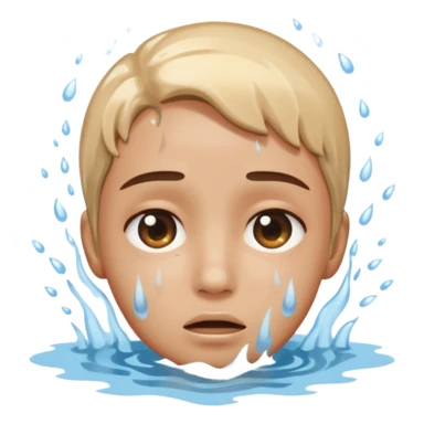 Tête qui se noit dans l’eau avec l’eau qui monte jusqu’à la moitié du visage  sticker