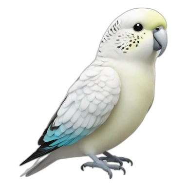 white budgerigar sticker