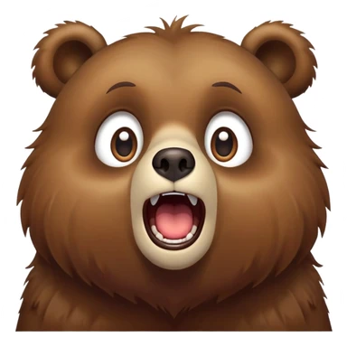 Excited bear with surprised expression, wide eyes, and mouth open in amazement sticker
