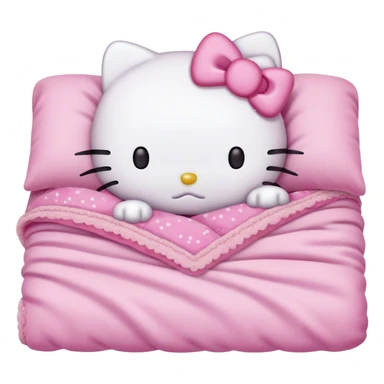 hello kitty sleeping in bed sticker