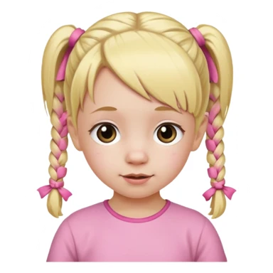 Una niña rubia de 6 años con coletas rosas sticker