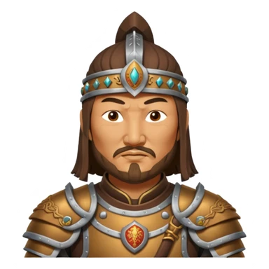 portrait of Genghis Khan in armor 3/4 sticker
