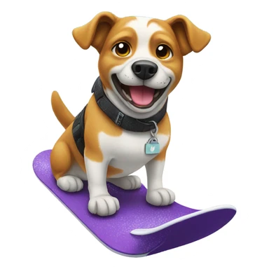 Dog snowboarding sticker