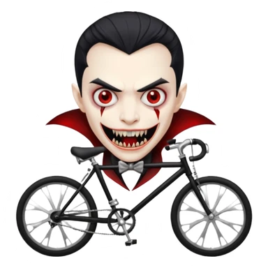 Scary vampire with bicycle. sticker