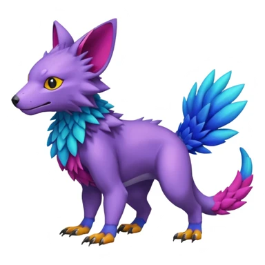  colorful modern Fakémon-Digimon-Trico-Vernid-creature (full body) sticker