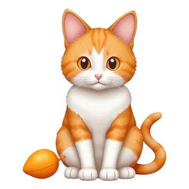 cat full body sitting playing with a toy mouse sticker