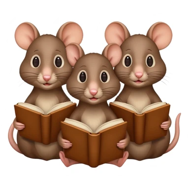 3 rats reading books  sticker