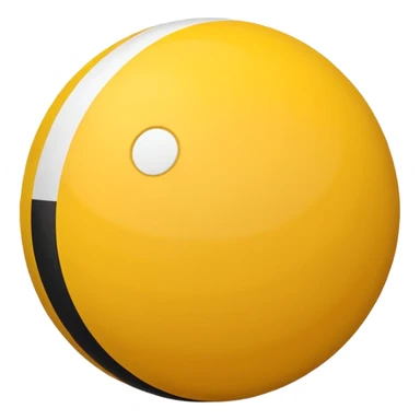 yellow and white striped ball, flat, simple, colored circle emoji style sticker