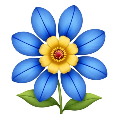 One Yellow flower and one blue flower with red band  sticker