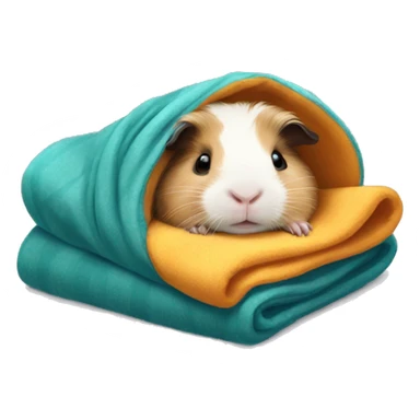 Guinea Pig sleeping with blanket sticker