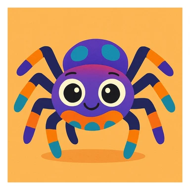 cute spider, vibrant toon style, colorful and lively sticker