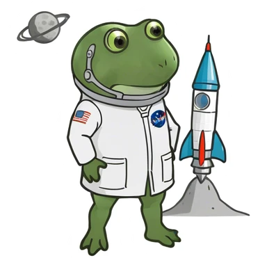 rocket science with a rocket, on moon sticker