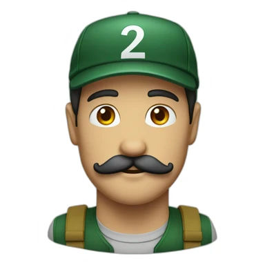 face of guy eith moustache and dark green cap  sticker