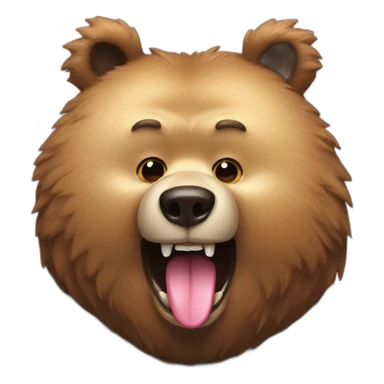 Bear sticking tongue sticker