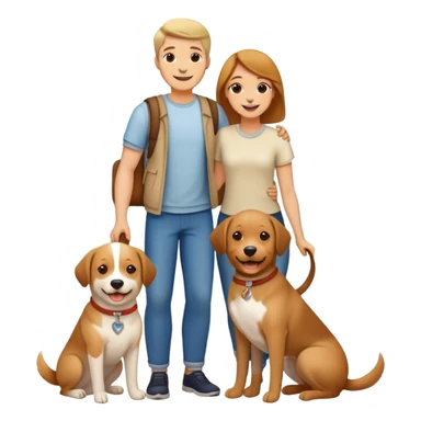 Pareja con perro sticker