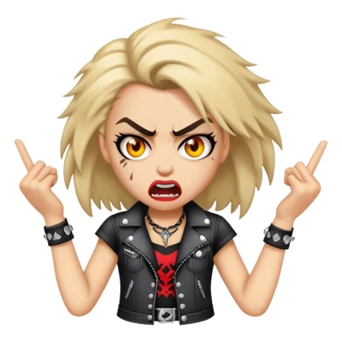A rocker girl mad and angry sticker