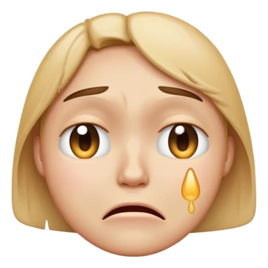 crying face emoji, single tear, sad expression sticker