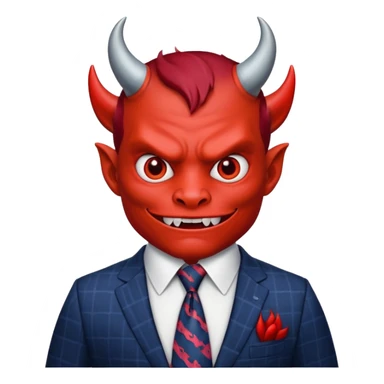devil with big tie sticker