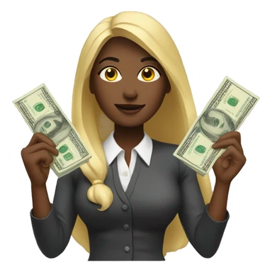 Woman with a lot of money  sticker