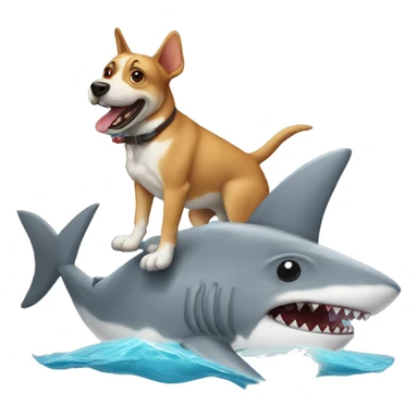 Weenier dog on a shark  sticker