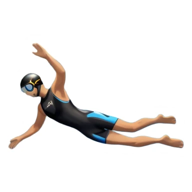 A diver mid-air, diving from a rocky cliff into the sparkling blue ocean below. The background shows a dramatic cliffside and clear sky, capturing the daring and exhilarating nature of cliff diving, with the water below ready to embrace the plunge. sticker