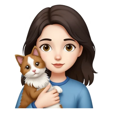A girl holding a Ragdoll Cats and a Border collie sticker