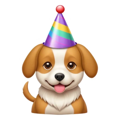 Dog with a party hat  sticker