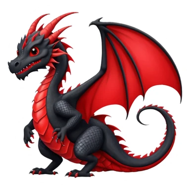 Black and red dragon holding large blank sign sticker