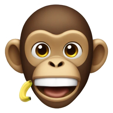 Monkey with a banana in mouth sticker