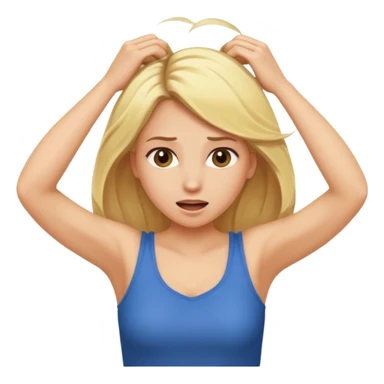 blonde woman pulling her hair out  sticker