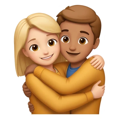 Two characters hugging each other warmly sticker