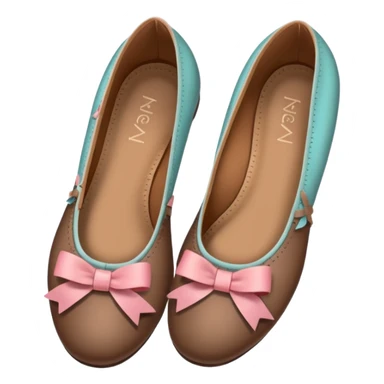 Brown ballerina shoes with bows sticker