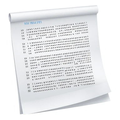 sheet of paper with code brackets {} sticker