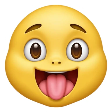 Emoji with tongue out and eyes looking up sticker