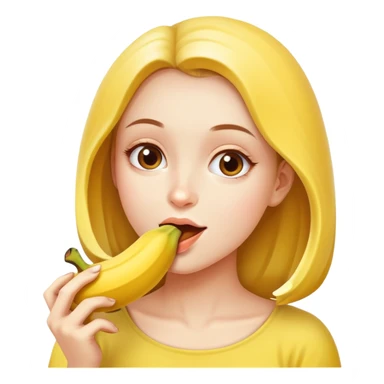a beautiful girl with banana i her hand and she is eating it sticker