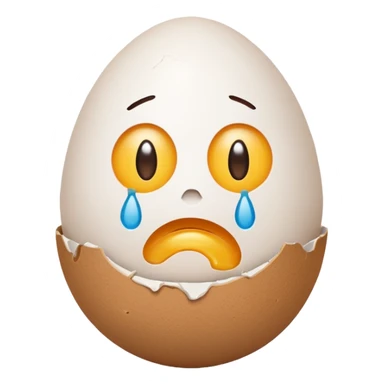 make a singular egg in a egg carton to represent isolation. make the egg have a sad expression like a sad face with tears. sticker