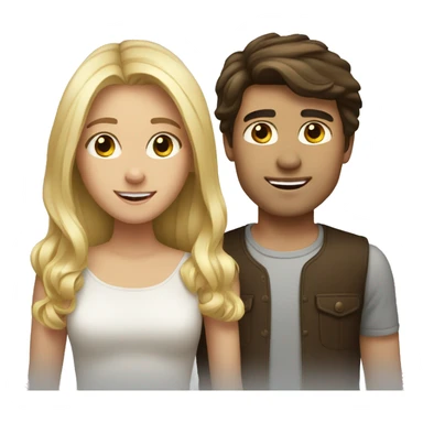 Brunette girl and blond guy  sticker